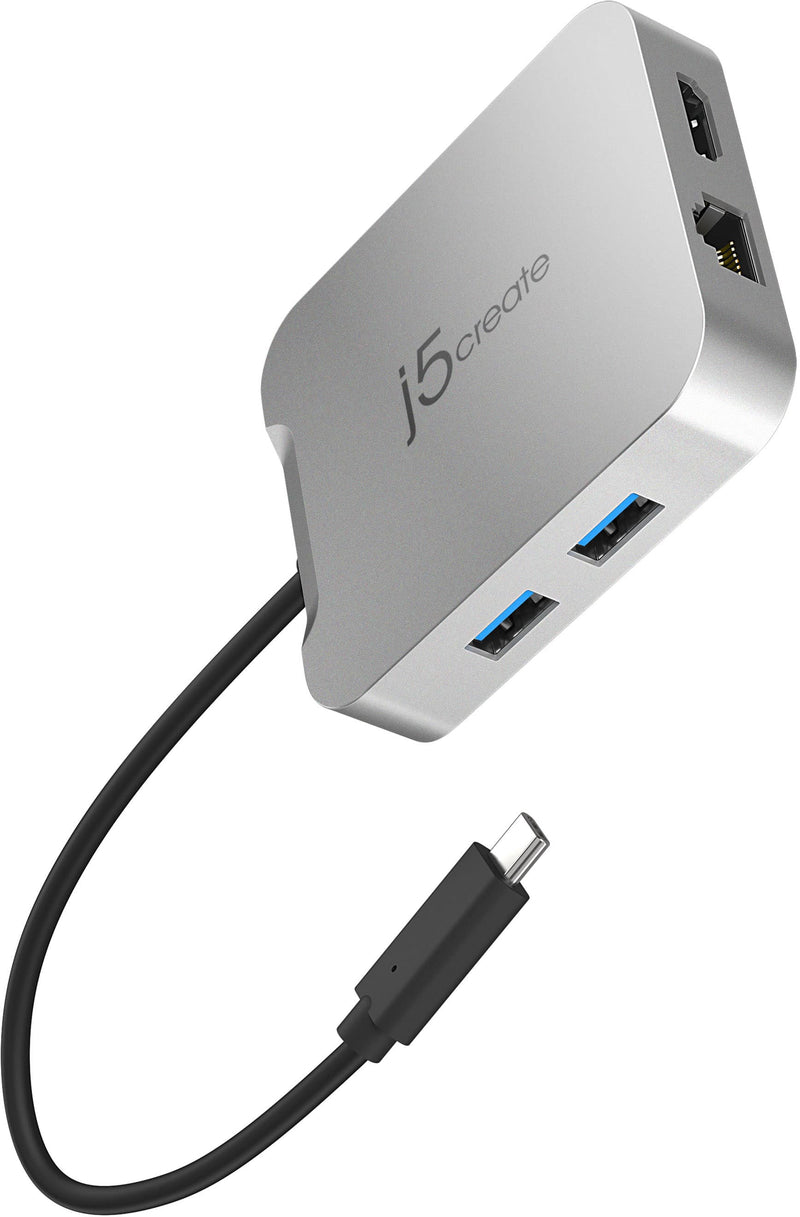j5create - 4K60 Elite USB-C PD Multi-Port Adapter for ChromeOS Windows macOS - Silver