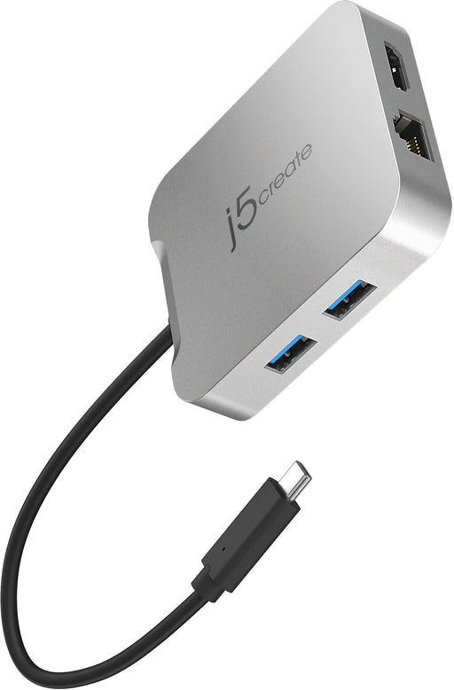 j5create - 4K60 Elite USB-C PD Multi-Port Adapter for ChromeOS Windows macOS - Silver