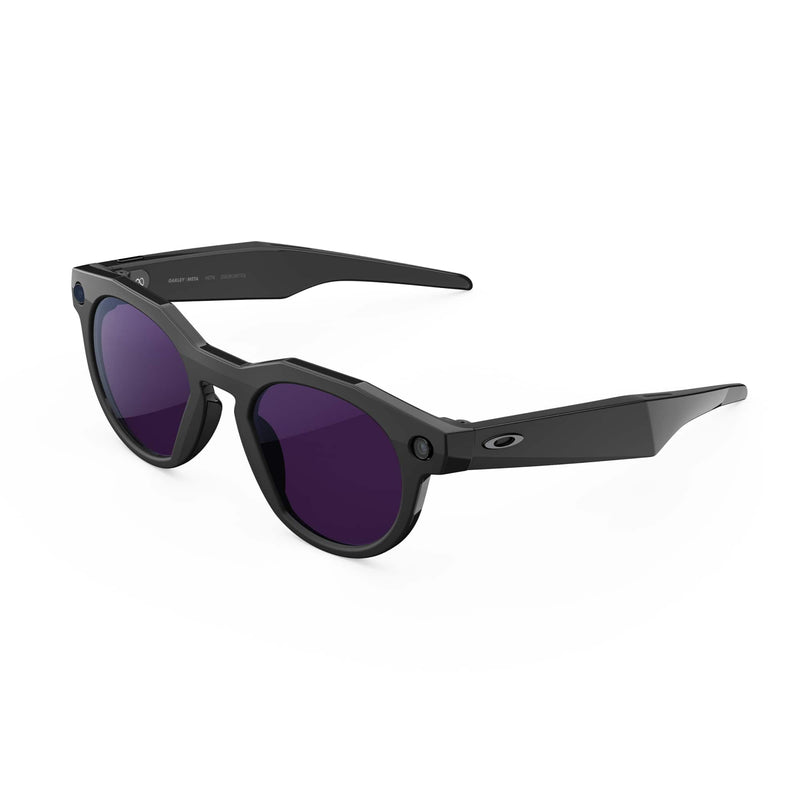 Oakley Meta - HSTN glasses - with Meta AI Audio Photo Video Compatibility - Clear to Amethyst Transitions Lenses - Black