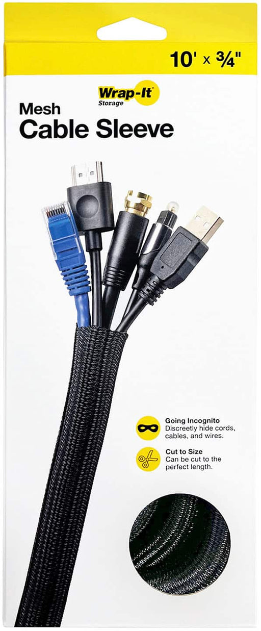 Wrap-It Storage - Mesh Cable Sleeve - Black