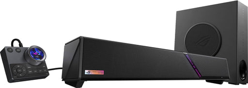 ASUS - ROG Gjallar 5-Channel (2.1.2) Dolby Atmos RGB Gaming Soundbar with LCD Control Hub (PC/Mac Xbox PS Switch and Mobile) - Black