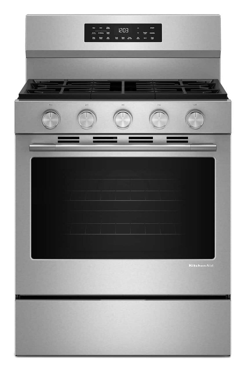 KitchenAid - 5.0 Cu. Ft. Smart Freestanding Gas Range with Convection Cooking Modes - PrintShield Stainless Finish
