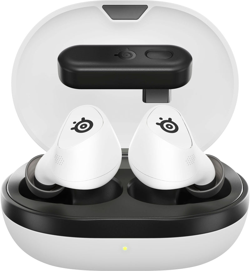 SteelSeries - Arctis GameBuds True Wireless Noise Cancelling Gaming Earbuds for PS5 PS4 PC Switch - White