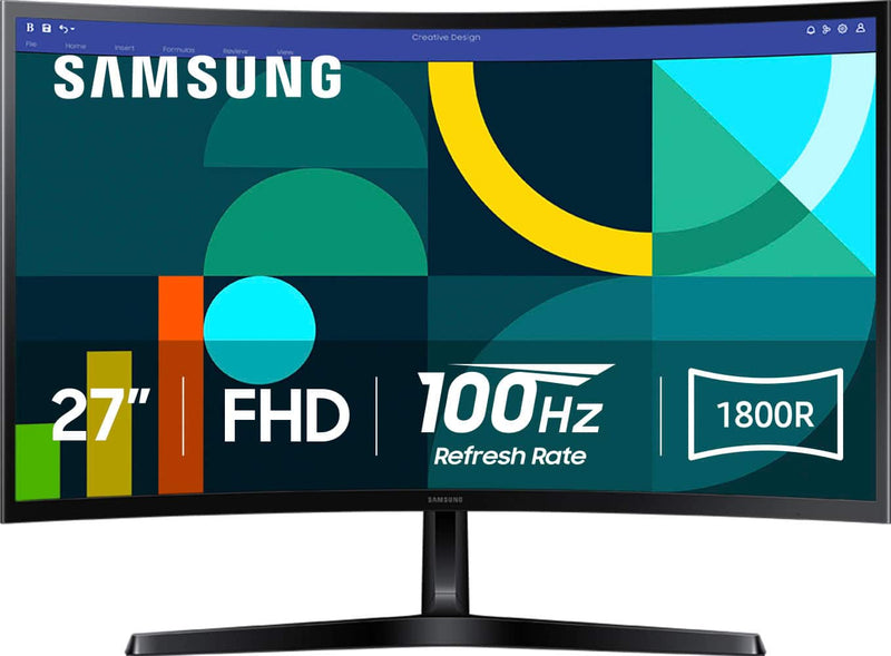 Samsung - 27" S3 (S36GD) IPS LED FHD 100Hz Curved Monitor (HDMI D-sub) - Black