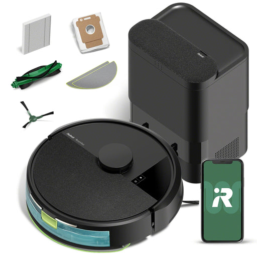 iRobot - Roomba 105 Combo Vacuum  Mop + AutoEmpty Dock - Self-Empties 75 Days Intense Power-Lifting Suction LiDAR Navigation - Black