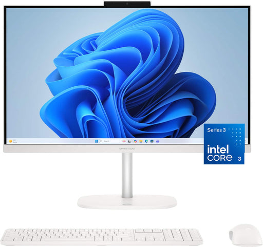 HP - OmniStudio 23.8" WLED Touchscreen All-in-One with Adjustable Height - Intel Core 3 304 (2026) - 8GB Memory - 512GB SSD - Cotton White