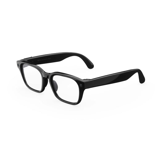 Adventurer Large - Smart AI glasses — Meta AI 12MP Camera Live Translate — Clear Lenses - Classic Black