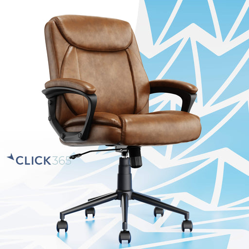 Click365 - Transform 1.0 Upholstered Desk Office Chair - Vegan Leather - Cognac