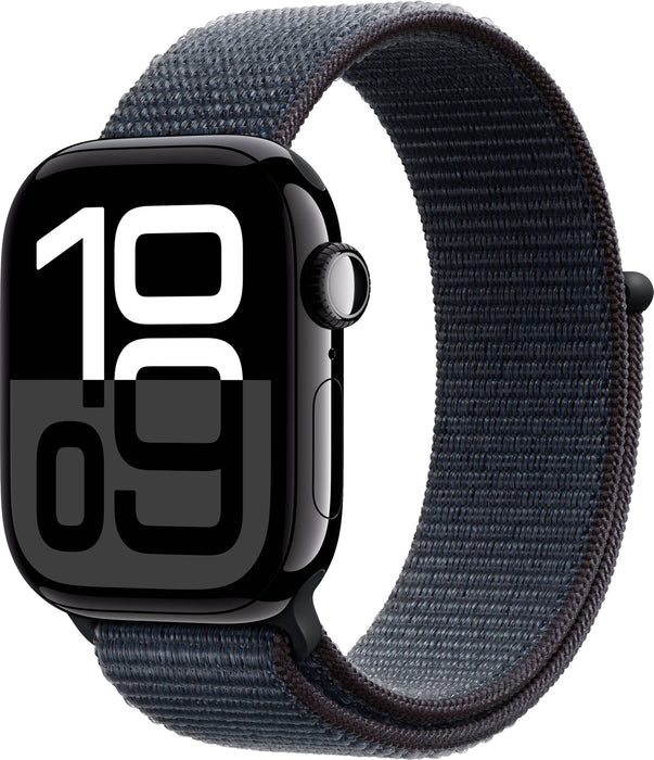 Apple Watch Series 10 (GPS+Cellular) 42mm Aluminum Case with Ink Sport Loop - Jet Black