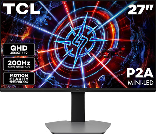 TCL - 27" P2A Series Mini-LED 2K QHD HDR Gaming Monitor - Black