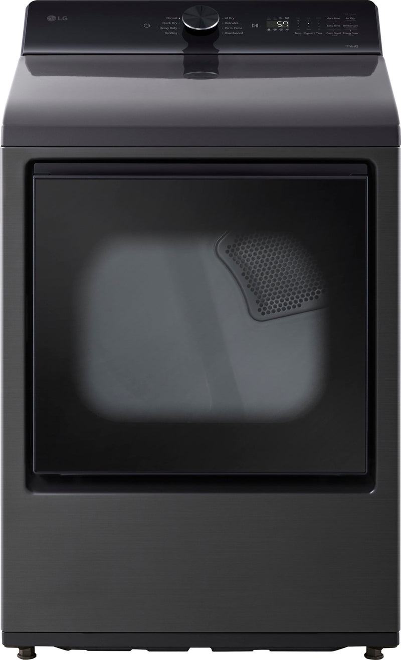 LG - 7.3 Cu. Ft. Smart Electric Dryer with Sensor Dry - Platinum Black