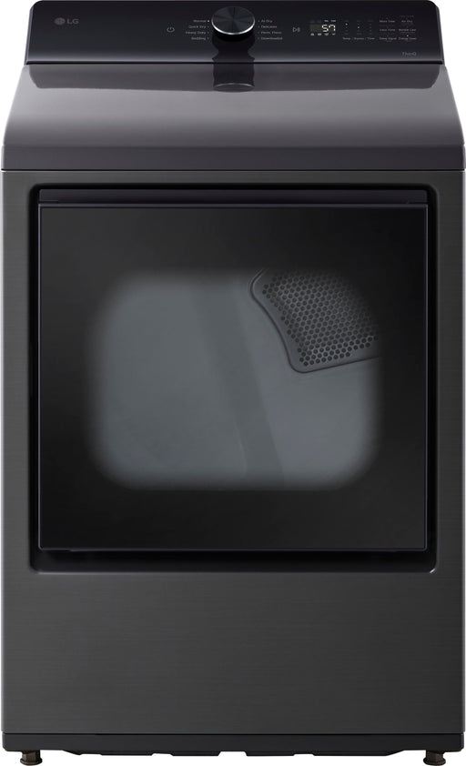 LG - 7.3 Cu. Ft. Smart Electric Dryer with Sensor Dry - Platinum Black
