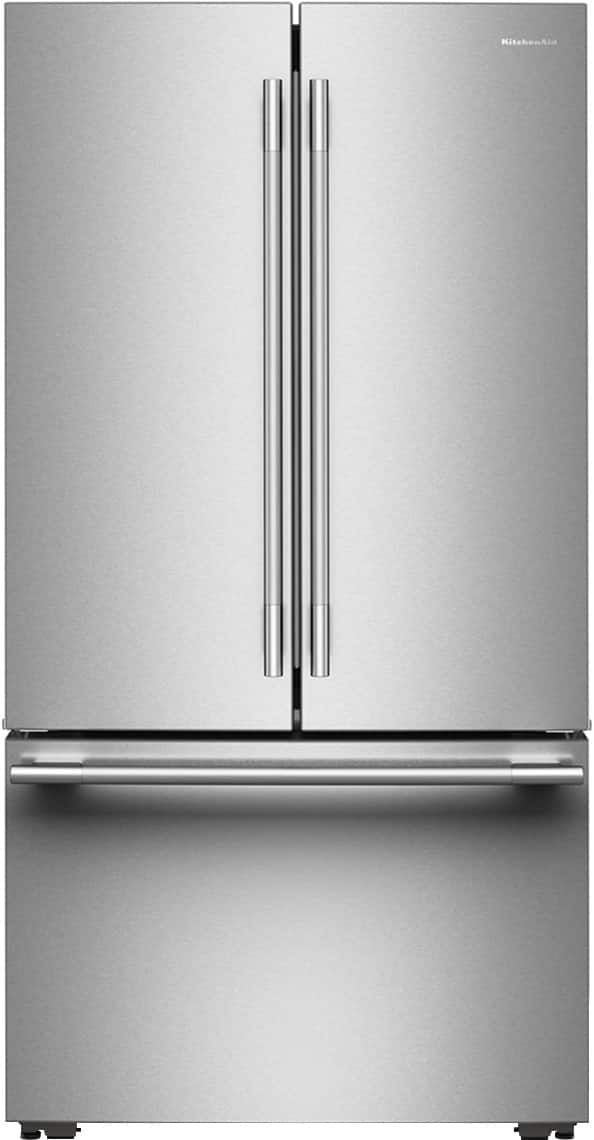 KitchenAid - 24 Cu. Ft. French Door Counter-Depth Refrigerator with Interior Dispense - Stainless Steel