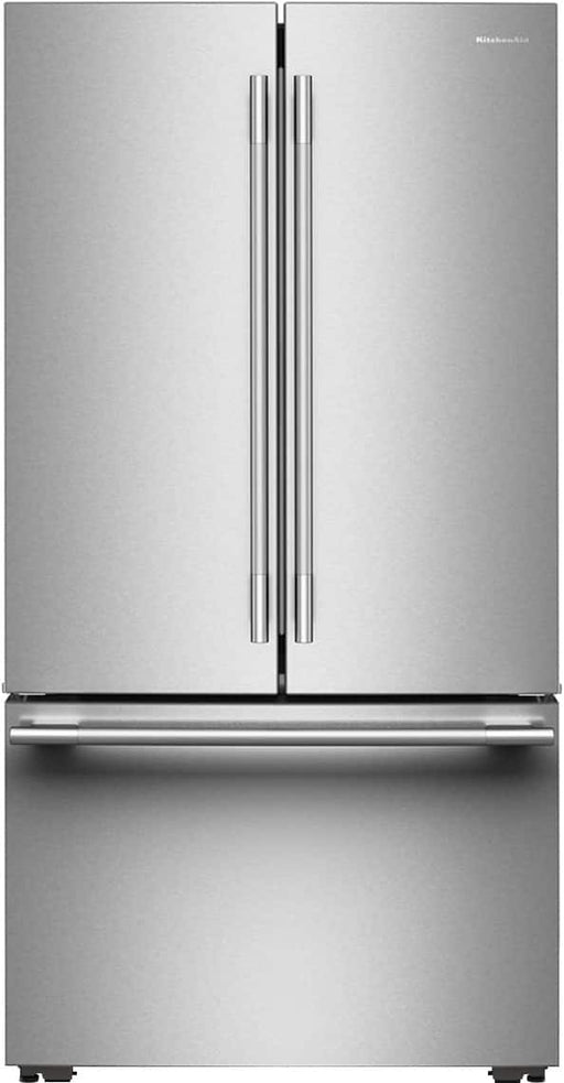 KitchenAid - 36 in. Wide 24 cu. ft. French Door Counter-Depth Refrigerator with Interior Dispense - Stainless Steel