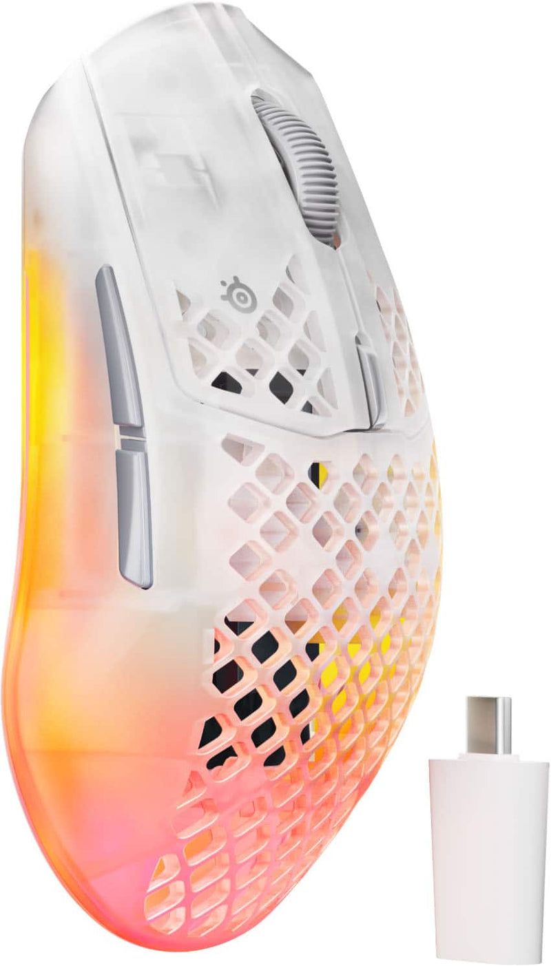SteelSeries Aerox 3 Gen 2 - mouse - 2.4 GHz Bluetooth 5.0 - ghost
