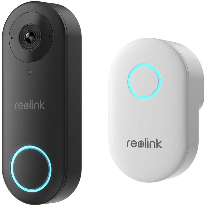 Reolink - Smart Wi-Fi Video Doorbell - Wired with Chime - White/Black