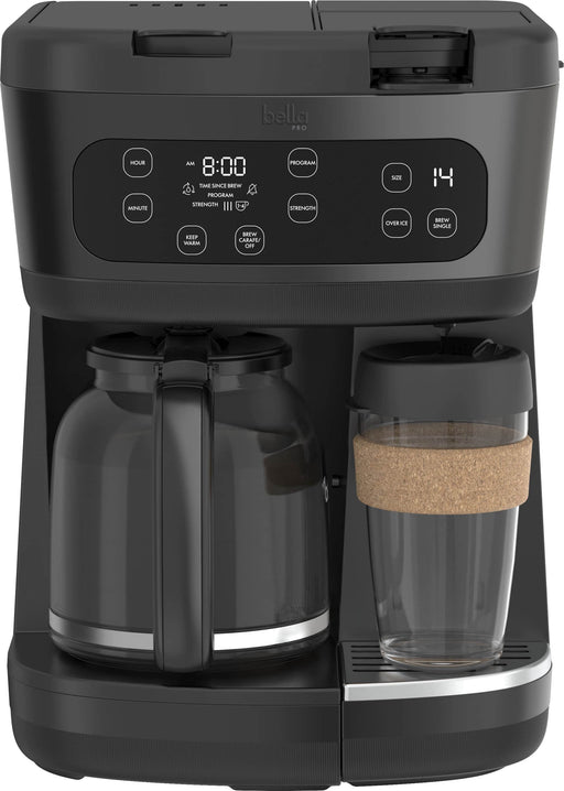bella PRO - MultiBrew 12-Cup Drip  Single-Serve Coffee Maker - Black Stainless Steel