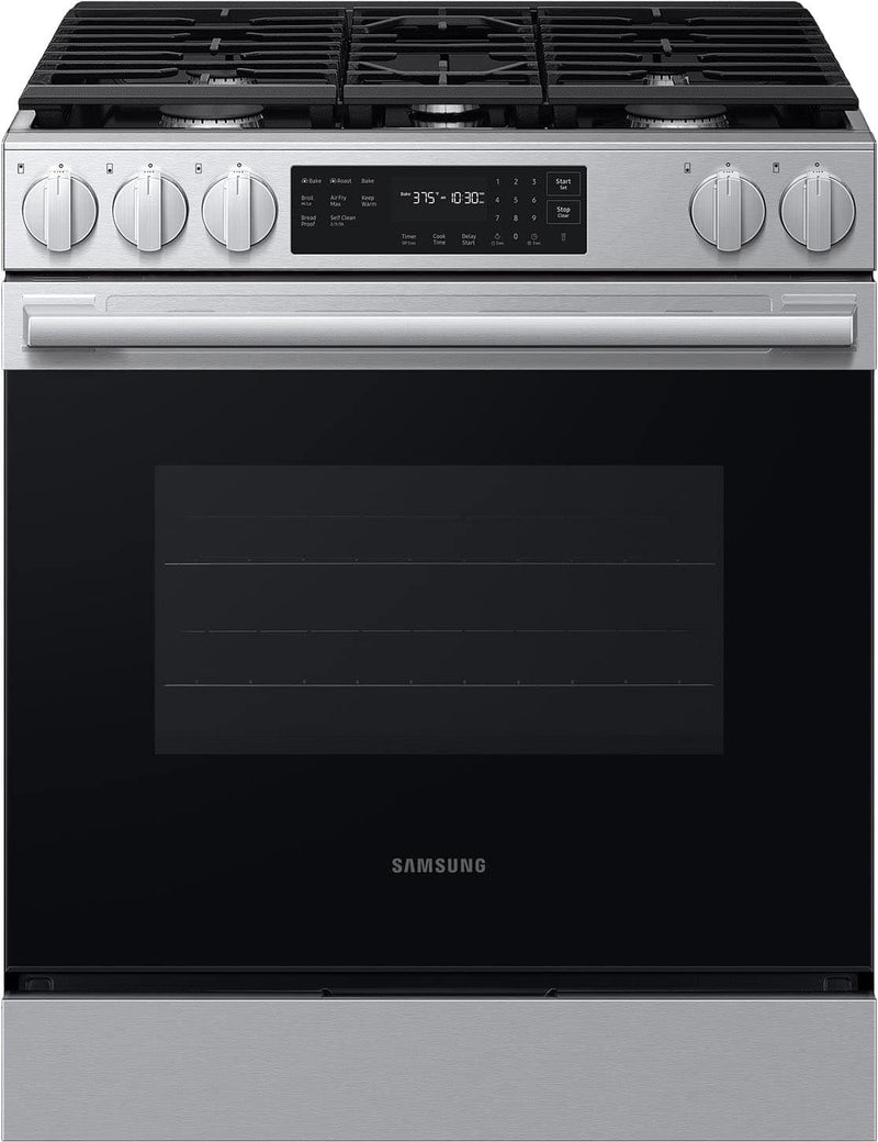 Samsung - 6.0 cu. ft. Bespoke Smart Slide-In Gas Range  with No-Preheat Air Fry Max - Stainless Steel
