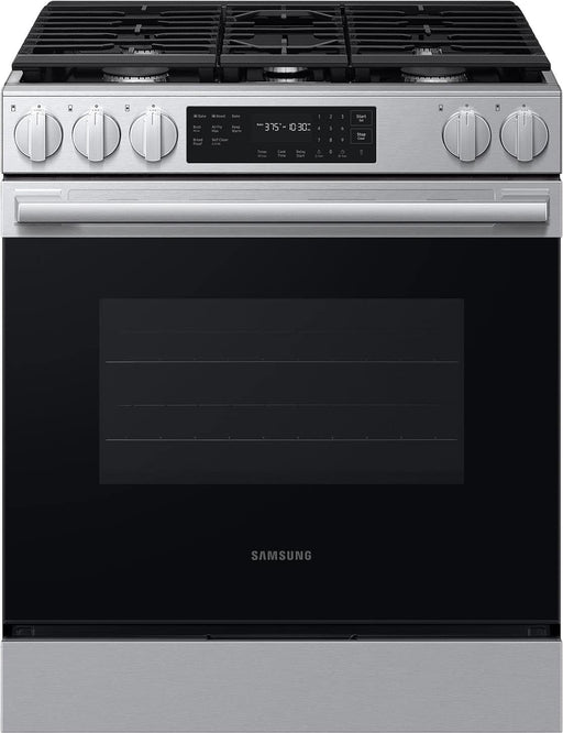 Samsung - 6.0 cu. ft. Bespoke Smart Slide-In Gas Range  with No-Preheat Air Fry Max - Stainless Steel