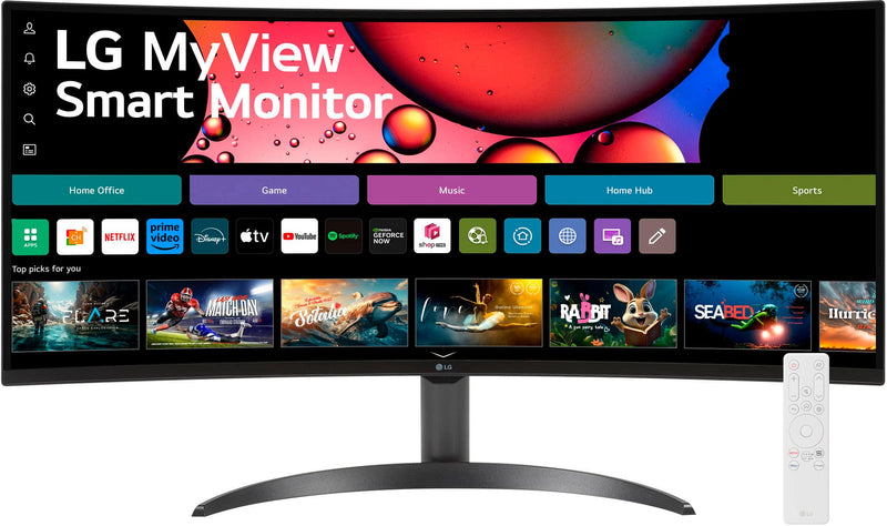 LG - 34" WQHD 100Hz 5ms Smart Monitor with HDR10 (HDMI USB-A) - Black