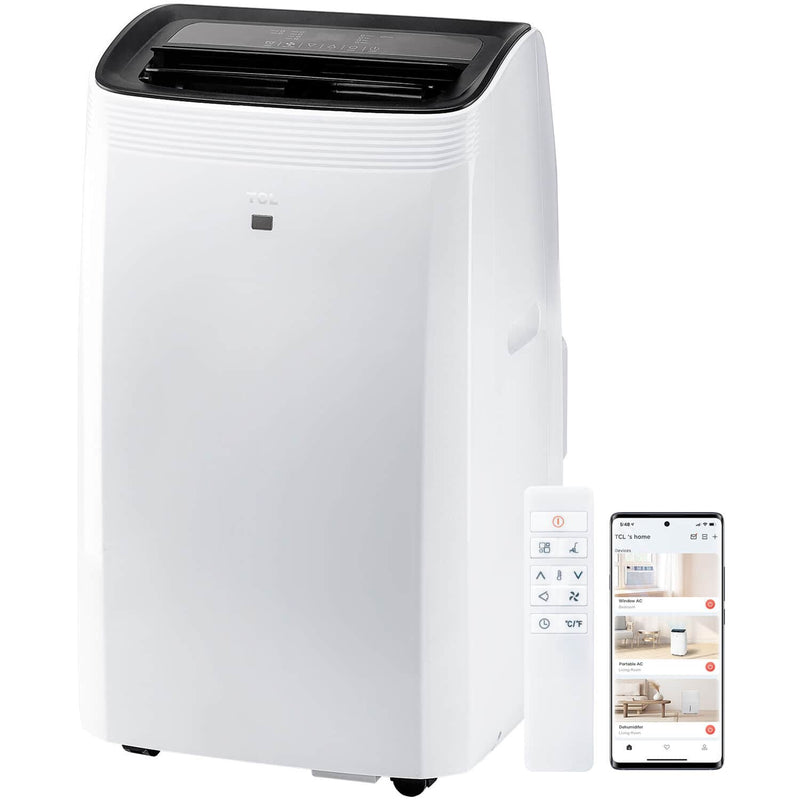 TCL - 450 Sq. Ft. 10000 BTU SACC Smart Portable Air Conditioner with Supplemental Heater - White