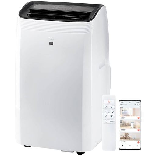 TCL - 450 Sq. Ft. 10000 BTU SACC Smart Portable Air Conditioner with Supplemental Heater - White