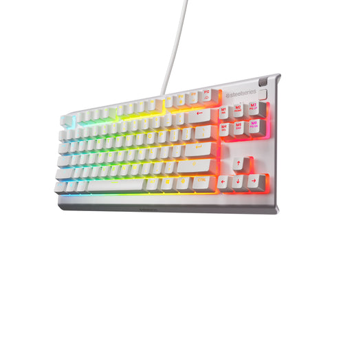 SteelSeries - Apex 3 TKL Wired Membrane Whisper Quiet Switch Gaming Keyboard 8 zone RGB Backlighting - White