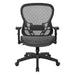 OSP Home Furnishings - Professional R2 SpaceGrid Back Manager’s Chair with Adjustable Lumbar Support and Adjustable Flip Arms - Black