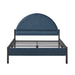 Walker Edison - Modern Upholstered Curved-Headboard Queen Bedframe - Blue