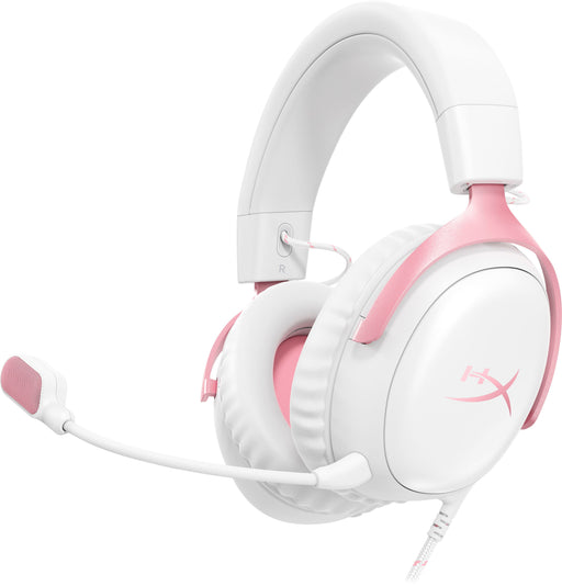 HyperX - Cloud III Wired Gaming Headset for PC PS5 PS4 Xbox Series XS Xbox One Nintendo Switch and Mobile - White/Pink