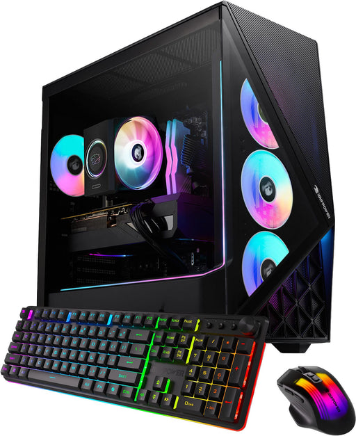 iBUYPOWER - Slate Gaming Desktop PC Intel Core Ultra 7 265F 2025 NVIDIA GeForce RTX 5060Ti 8GB 32GB DDR5 2TB SSD Storage - Black