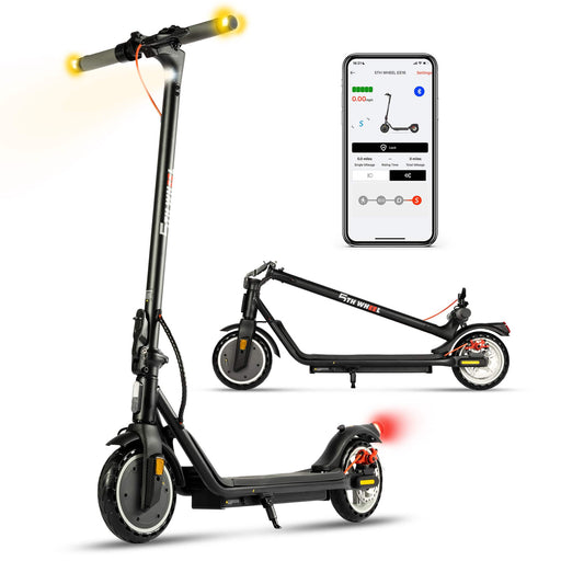 5th Wheel - V10MAX Foldable Electric Scooter w/ 12 mi Max Range and 18 mph Max Speed - Black
