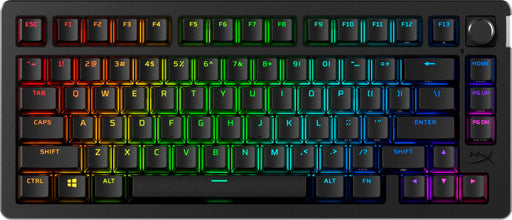 HyperX - Alloy Rise 75 Wireless Mechanical Gaming Keyboard with RGB Lighting and Hot-Swappable Switches - Black