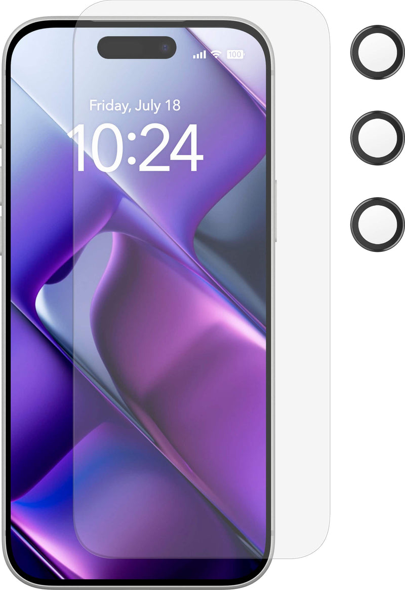 Insignia - Glass Screen Protector with Lens Protection for Apple iPhone 17 Pro Max (3-Pack) - Clear