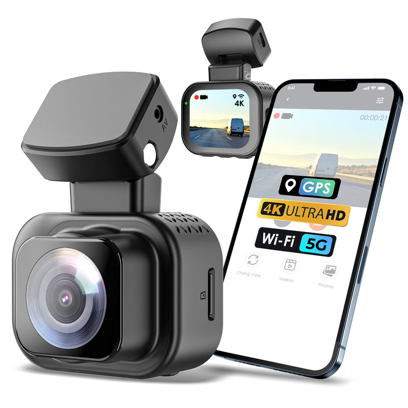 Rexing - C1 Plus 4K UHD Dash Cam with Wi-Fi  GPS 170 Wide Angle WDR Parking Mode 32GB Card - Black