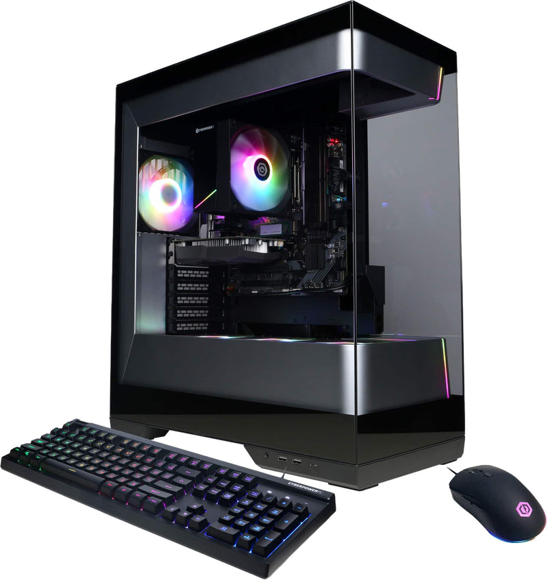 CyberPowerPC - Gaming Desktop - AMD Ryzen 5 5500 - AMD Radeon RX 9050 4GB - 8GB DDR5 - 500GB PCIe 4.0 SSD Storage - Black