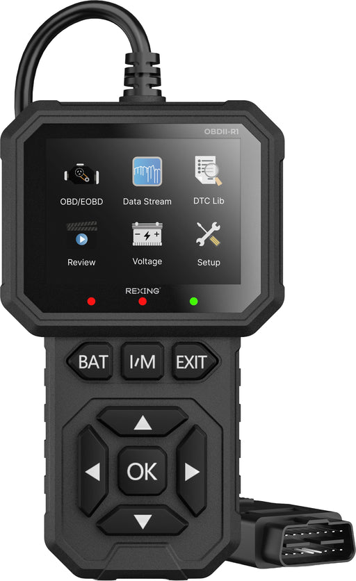 Rexing - Universal OBD II Scanner  Engine Code Reader for 1996+ Vehicles - Black