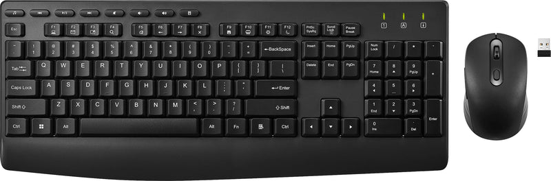 Best Buy essentials - Full-size Wireless Membrane Keyboard and Mouse Bundle with USB Receiver - Black