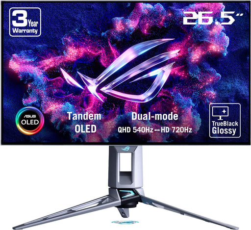 ASUS - ROG Swift 27" Dual Mode (2K 540Hz FHD 720Hz) OLED 0.02ms Gaming Monitor with FreeSync Premium Pro and HDR - Silver