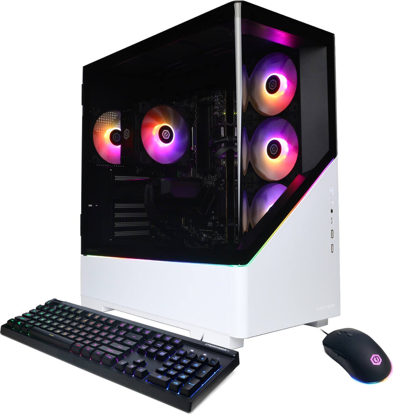 CyberPowerPC - Gaming Desktop - AMD Ryzen 7 8700F - AMD Radeon RX 7600 8GB - 16GB DDR5 - 1TB PCIe 4.0 SSD - White