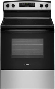 Amana - 4.8 Cu. Ft. Freestanding Electric Range with Extra-Large Oven Window - Stainless Steel
