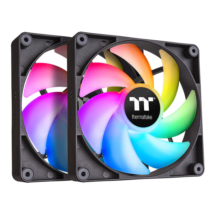 Thermaltake - CT 120 ARGB Sync 120mm Cooling Fan with Daisy-Chain Design (2-Pack) - Black