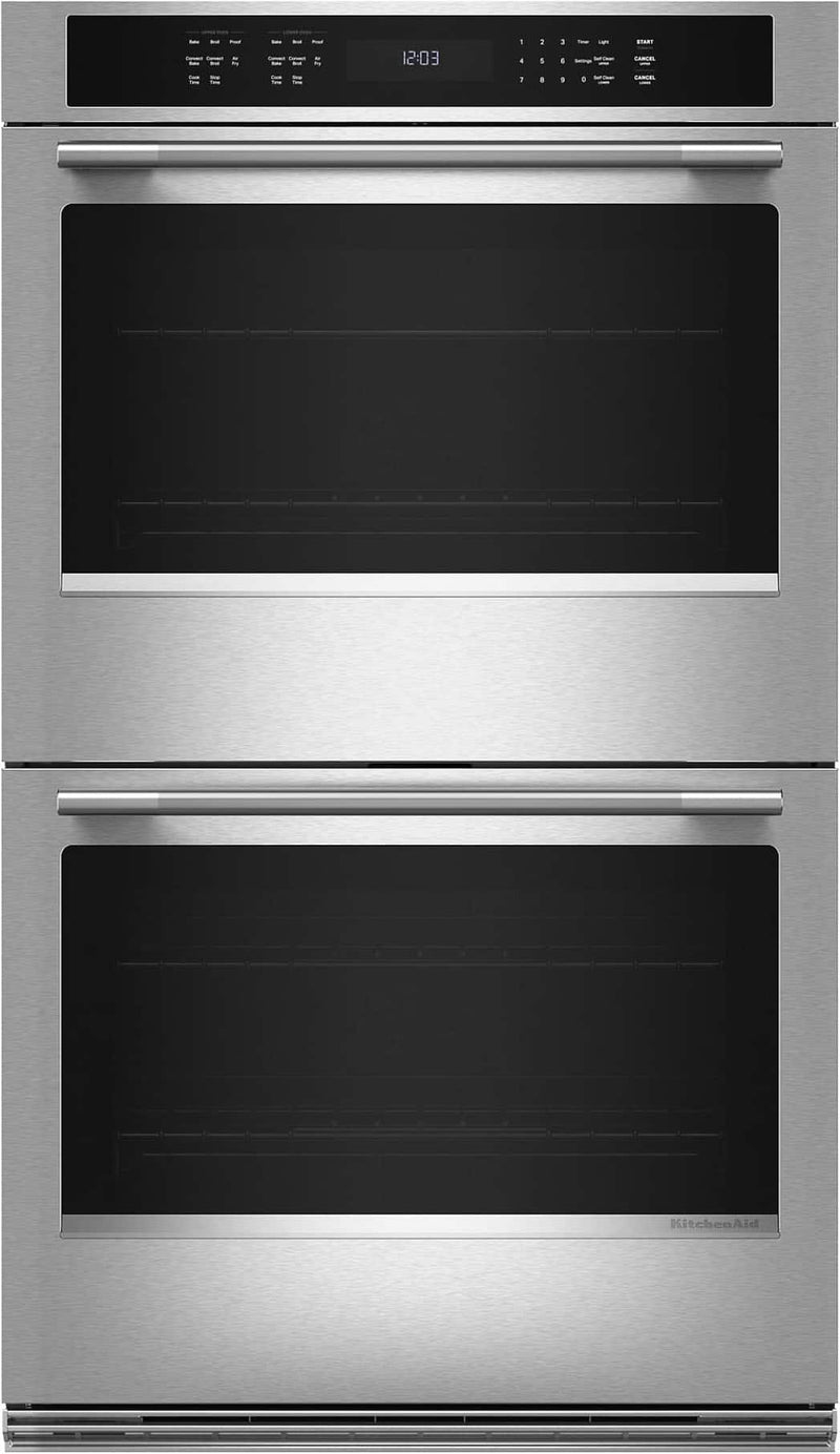 KitchenAid - 30" Built-In Electric Convection Double Wall Oven with No Preheat Air Fry Mode - Stainless Steel