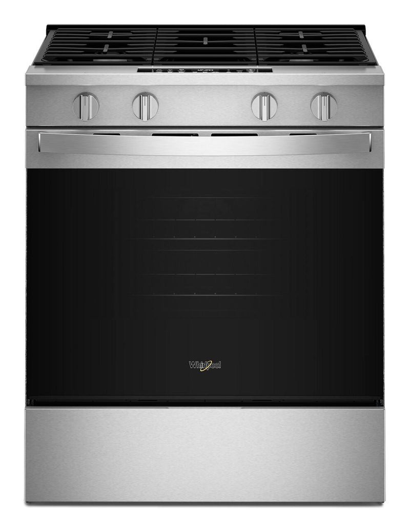 Whirlpool - 5.0 Cu. Ft. Smart Freestanding Slide-In Gas Range with Air Cooking Technology and Steam Clean - Stainless Steel