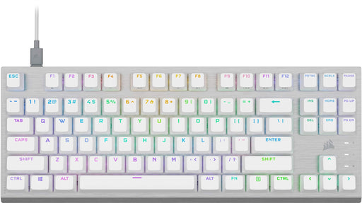 CORSAIR - K60 PRO TKL Wired Optical-Mechanical OPX Linear Switch Gaming Keyboard with per-key RGB Backlighting - White