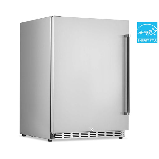 NewAir - 160-Can Built-In Commercial Grade Wine and Beverage Cooler with Weatherproof Design for Indoor or Outdoor Use - Stainless Steel