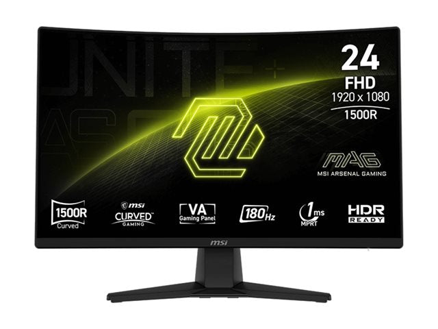 MSI - MAG 242C 24" VA LCD Curved FHD 180Hz 1ms Adaptive Sync Gaming Monitor with HDR ready (DisplayPort HDMI 300cd) - Black