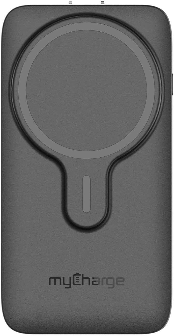 myCharge - EcoHub 4-in-1 6000 mAh Portable Charger and Stand for Most Apple Devices - Black