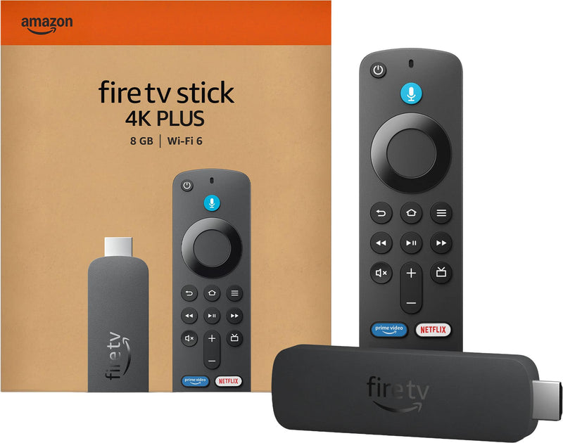 Amazon - Fire TV Stick 4K Plus (newest model) AI-powered Fire TV Search Wi-Fi 6 Streaming Device 8 GB free  live TV - Black