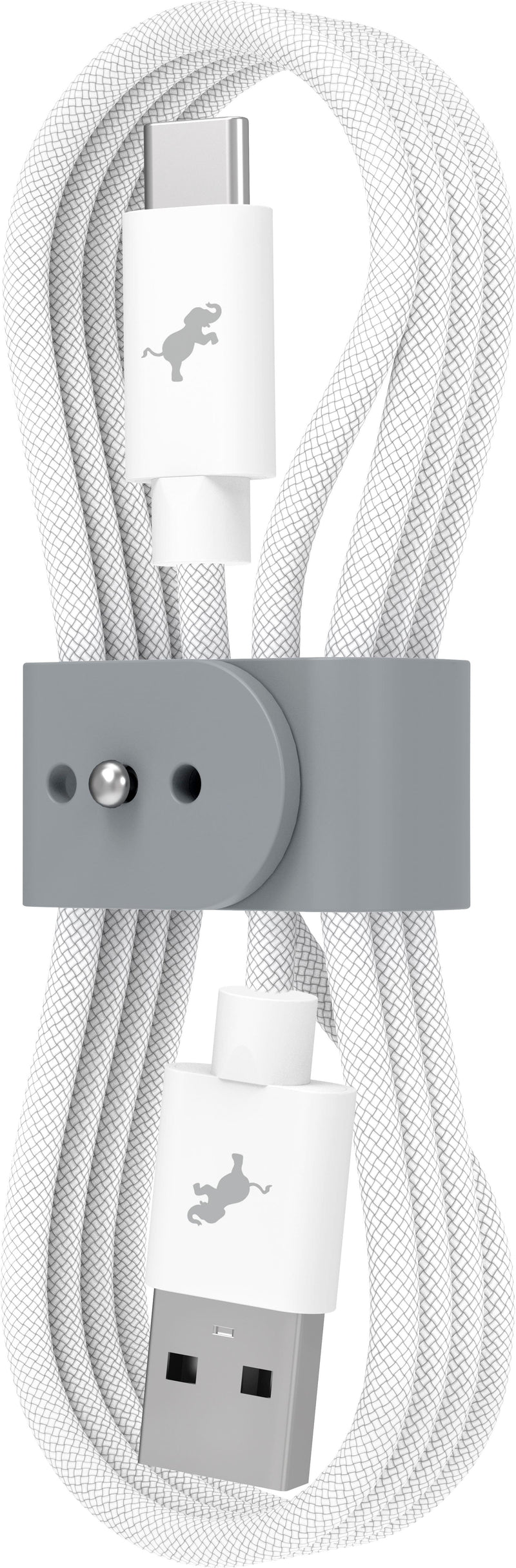 Nimble - Powerknit USB-A to USB-C Cable 2M/6.5FT Fast Charging for iPhone 16/15 Samsung S24S10 Note 20/10 Pixel Moto  More - White